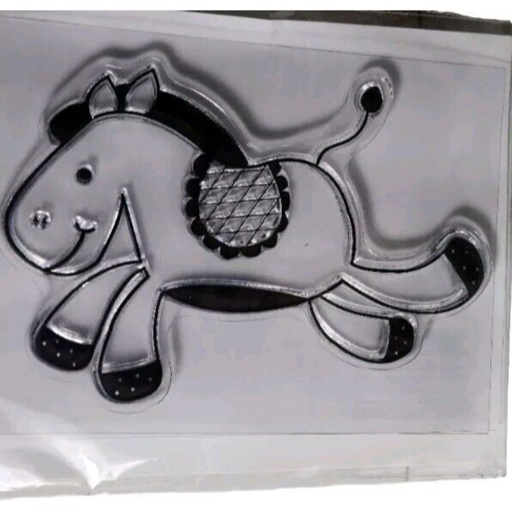 Kaisercraft Mini Clear Acrylic Stamps Cute kids horse crafting